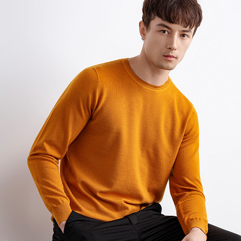 The V-neck cashmere pullover is produced in China and comes in three different colors to choose from: light blue, navy blue, and charcoal gray.