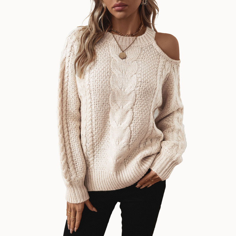 Bare Shoulder Top Knit Sweater