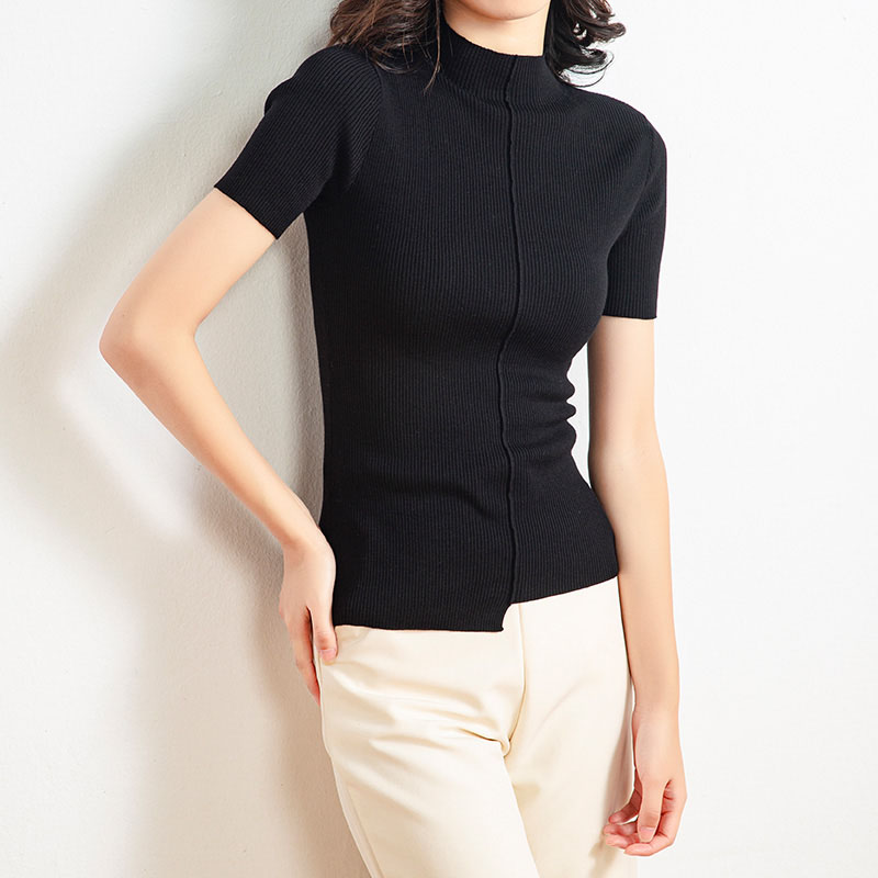 Black Mock Neck Pullover Sweater