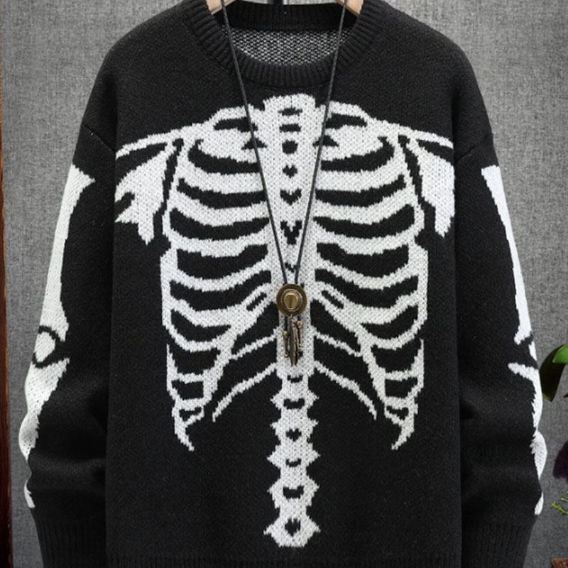 Halloween Skulls Crew Neck Mens Sweater