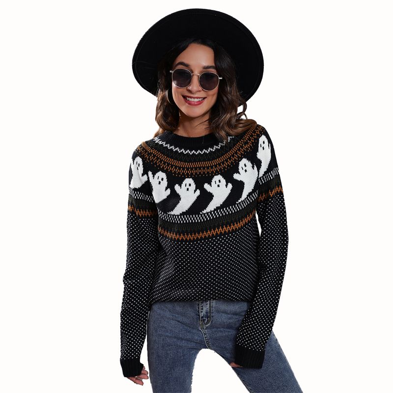 Halloween Theme Pullover Sweater Women