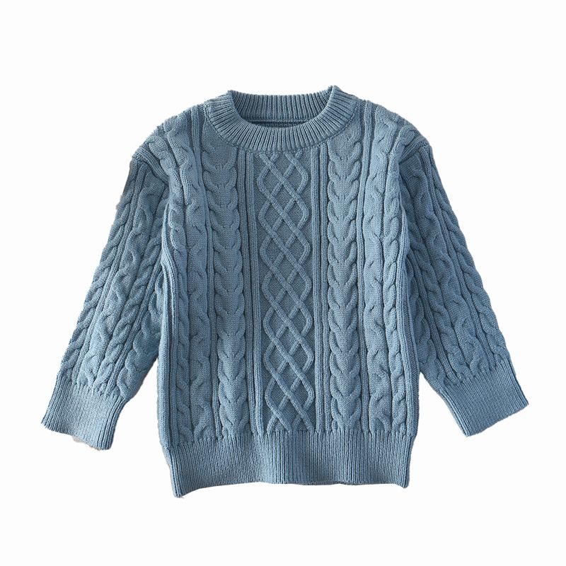 Knitted Jacquard Crewneck Children Sweater