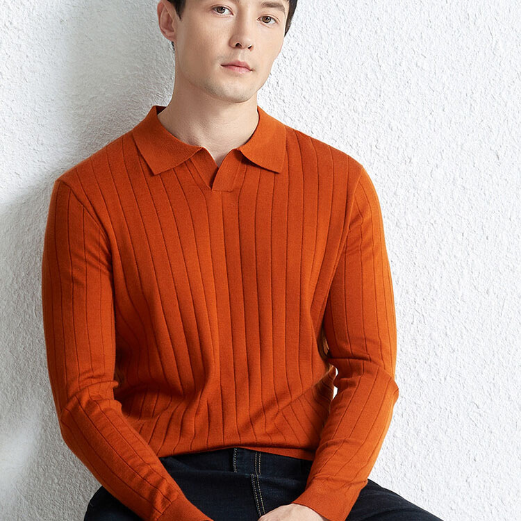 Polo V Neck Knit wool Sweater